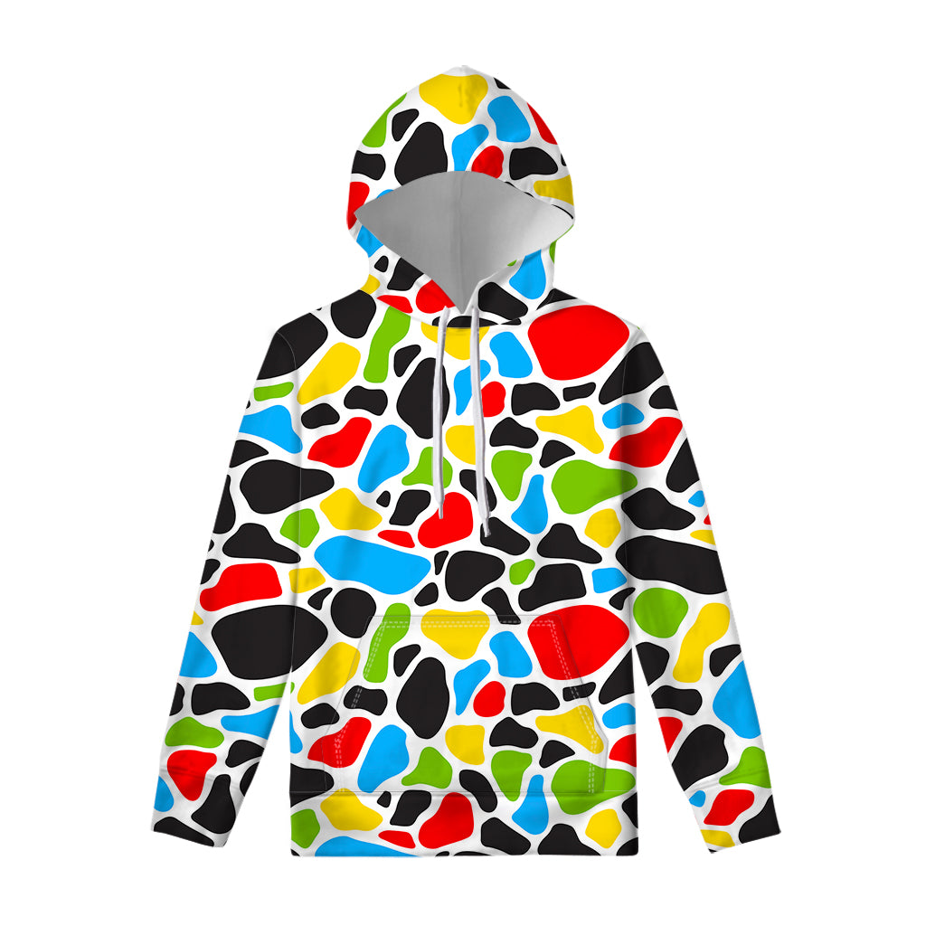 Colorful Cow Print Pullover Hoodie