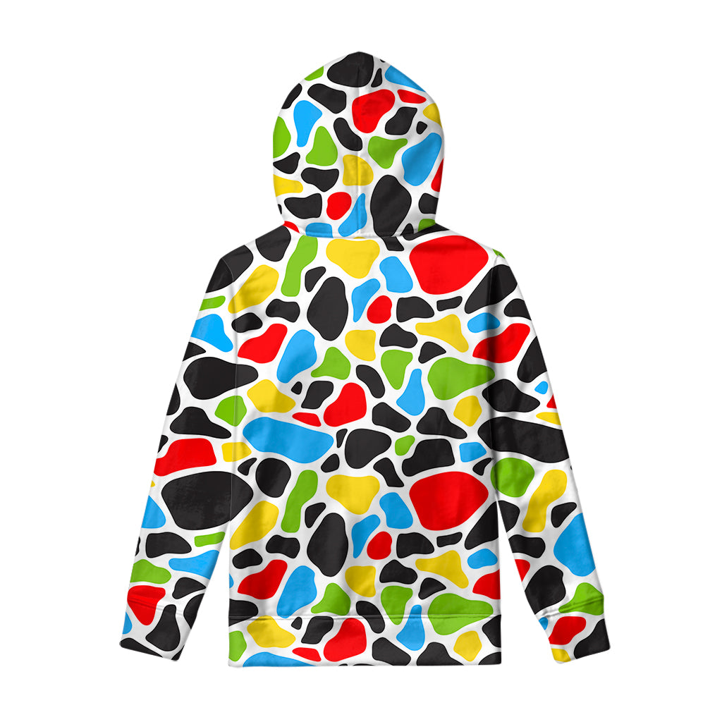 Colorful Cow Print Pullover Hoodie