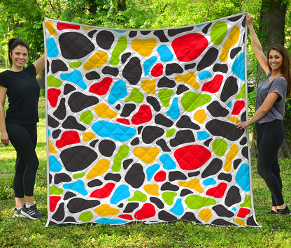 Colorful Cow Print Quilt