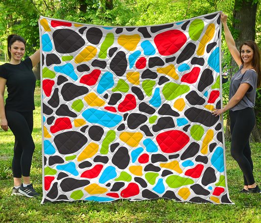Colorful Cow Print Quilt