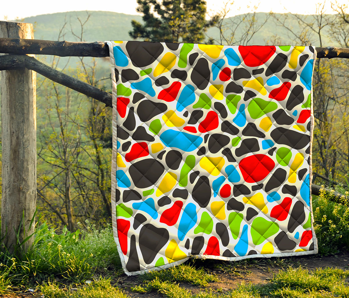 Colorful Cow Print Quilt