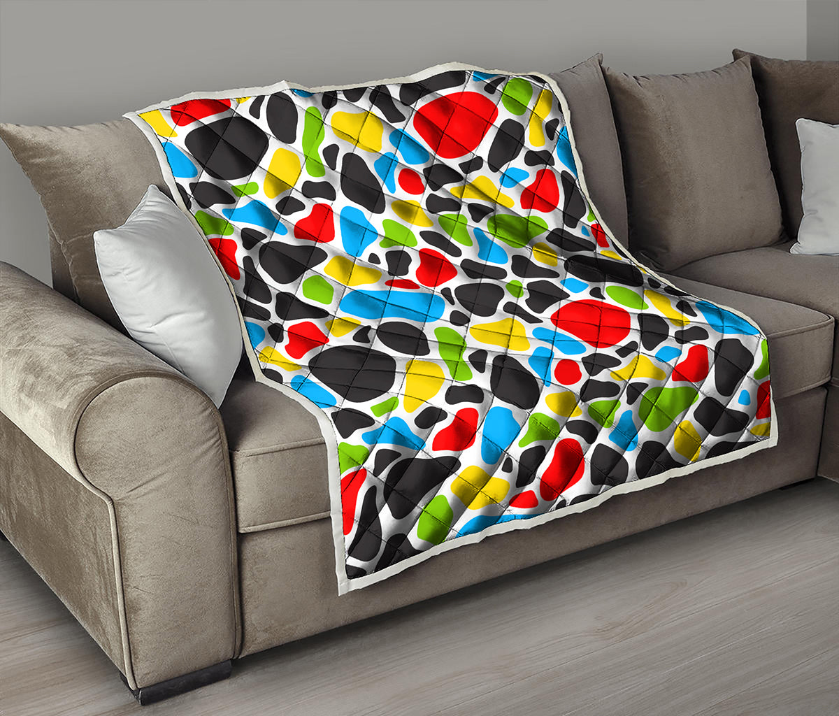 Colorful Cow Print Quilt