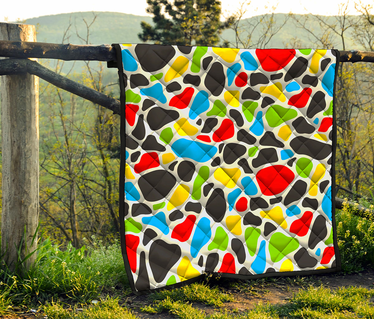 Colorful Cow Print Quilt