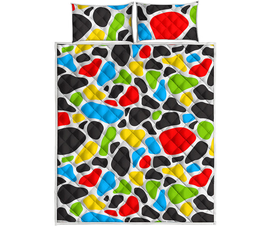 Colorful Cow Print Quilt Bed Set