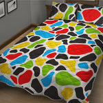 Colorful Cow Print Quilt Bed Set
