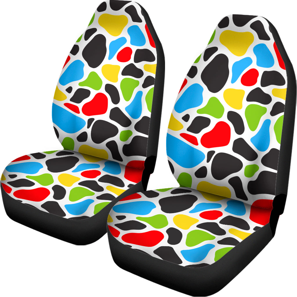 Colorful Cow Print Universal Fit Car Seat Covers