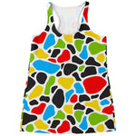 Colorful Cow Print Women's Racerback Tank Top