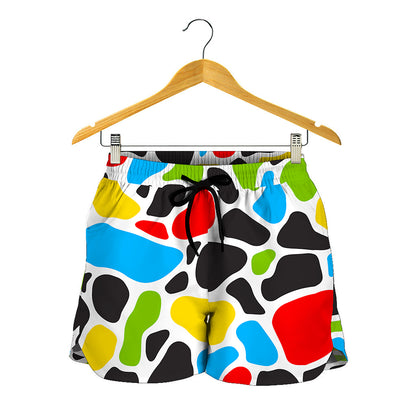 Colorful Cow Print Women's Shorts