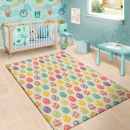 Colorful Cute Easter Eggs Pattern Print Area Rug