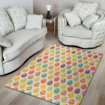 Colorful Cute Easter Eggs Pattern Print Area Rug