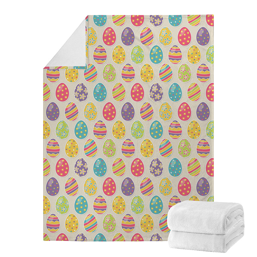 Colorful Cute Easter Eggs Pattern Print Blanket