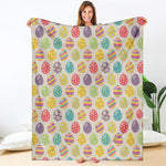 Colorful Cute Easter Eggs Pattern Print Blanket