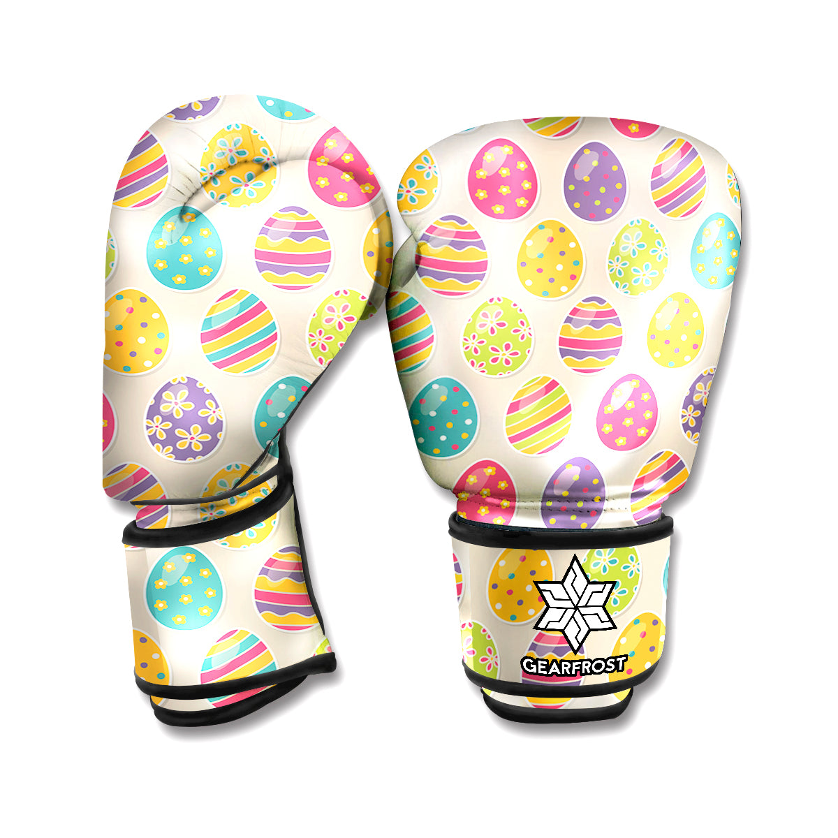 Colorful Cute Easter Eggs Pattern Print Boxing Gloves