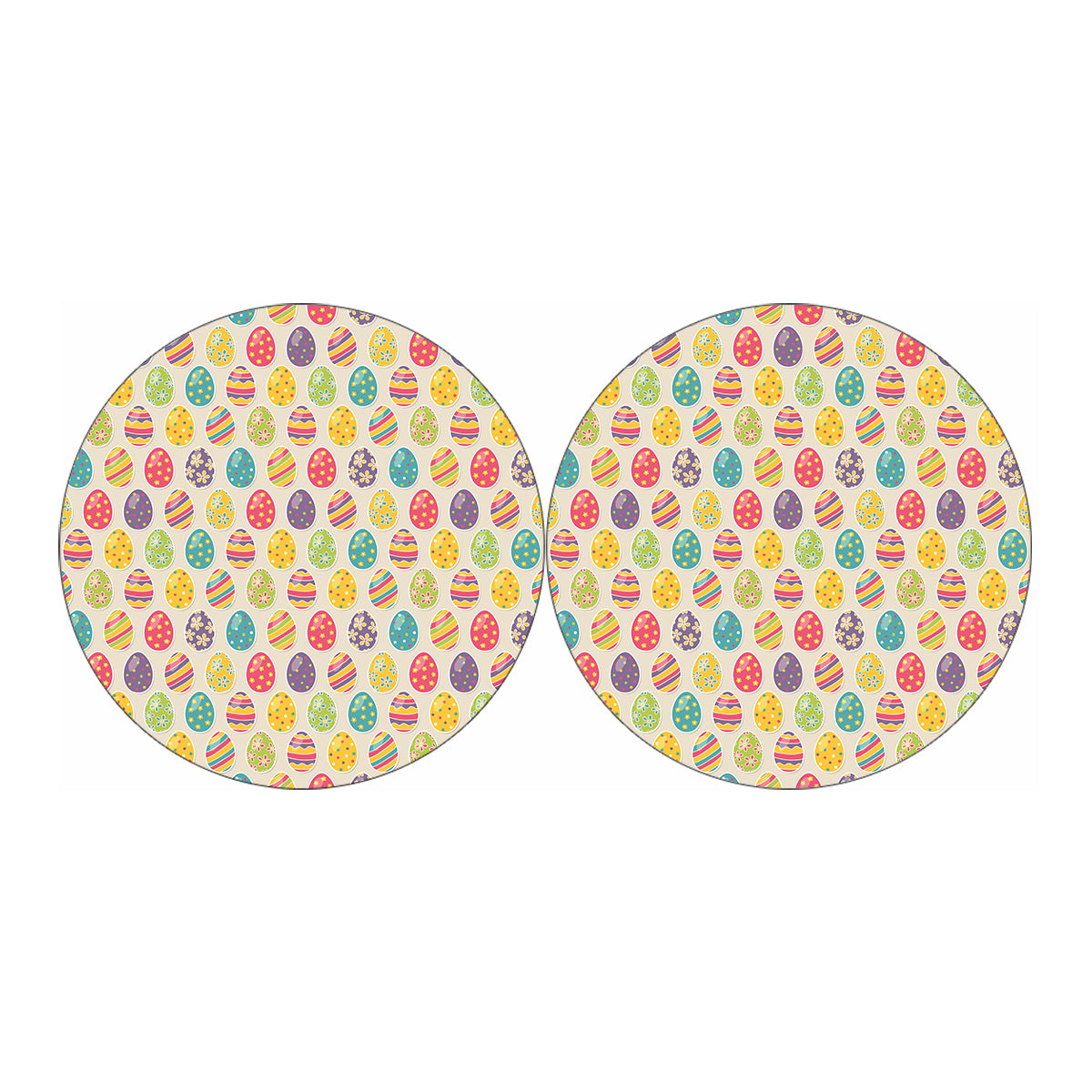 Colorful Cute Easter Eggs Pattern Print Car Coasters