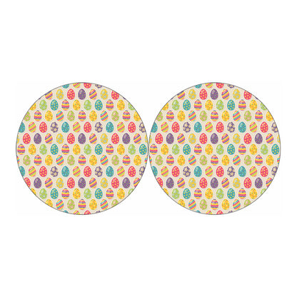 Colorful Cute Easter Eggs Pattern Print Car Coasters