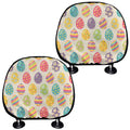 Colorful Cute Easter Eggs Pattern Print Car Headrest Covers