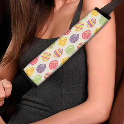 Colorful Cute Easter Eggs Pattern Print Car Seat Belt Covers
