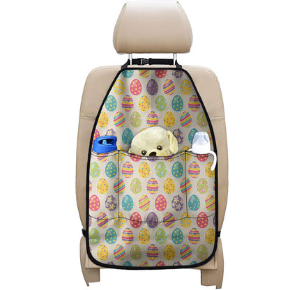 Colorful Cute Easter Eggs Pattern Print Car Seat Organizers