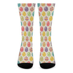 Colorful Cute Easter Eggs Pattern Print Crew Socks