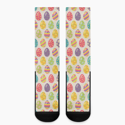 Colorful Cute Easter Eggs Pattern Print Crew Socks