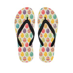 Colorful Cute Easter Eggs Pattern Print Flip Flops