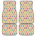 Colorful Cute Easter Eggs Pattern Print Front and Back Car Floor Mats