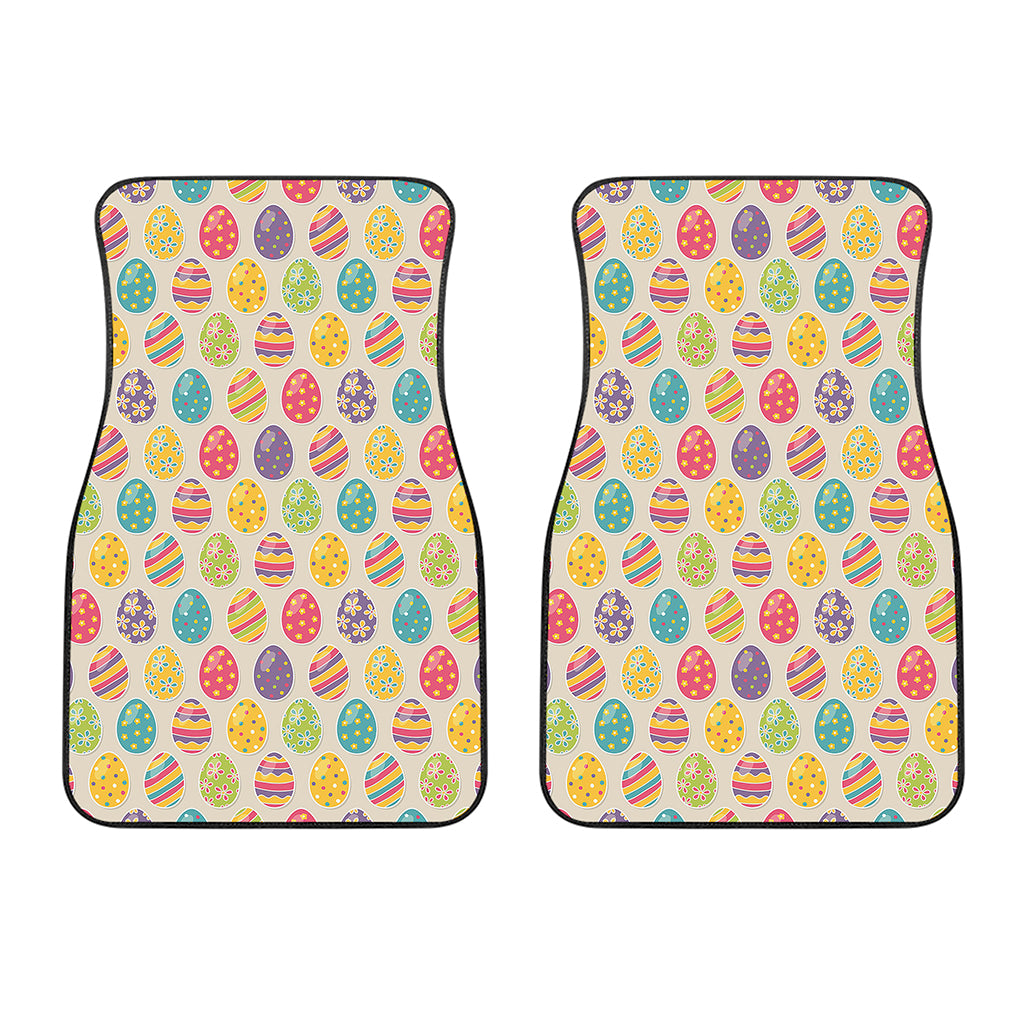 Colorful Cute Easter Eggs Pattern Print Front Car Floor Mats