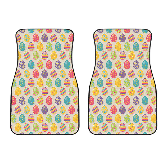 Colorful Cute Easter Eggs Pattern Print Front Car Floor Mats