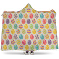 Colorful Cute Easter Eggs Pattern Print Hooded Blanket