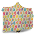 Colorful Cute Easter Eggs Pattern Print Hooded Blanket