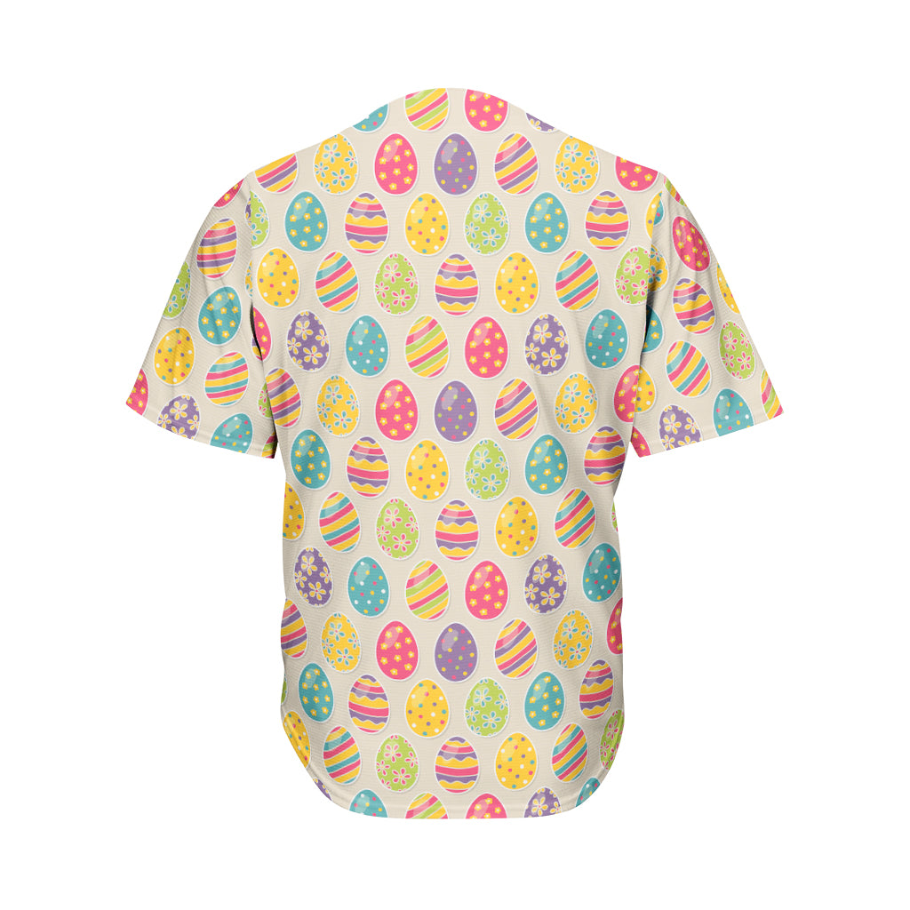 Colorful Cute Easter Eggs Pattern Print Men's Baseball Jersey