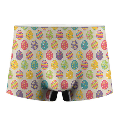 Colorful Cute Easter Eggs Pattern Print Men's Boxer Briefs
