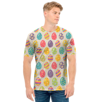 Colorful Cute Easter Eggs Pattern Print Men's T-Shirt