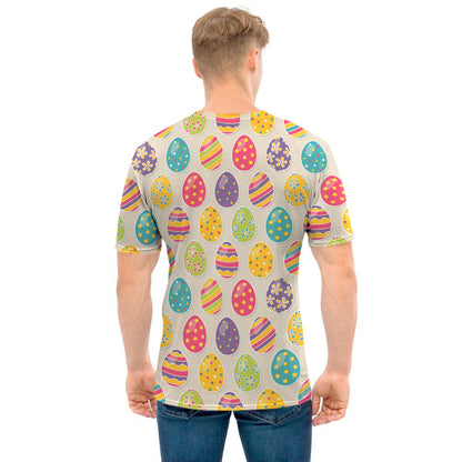Colorful Cute Easter Eggs Pattern Print Men's T-Shirt