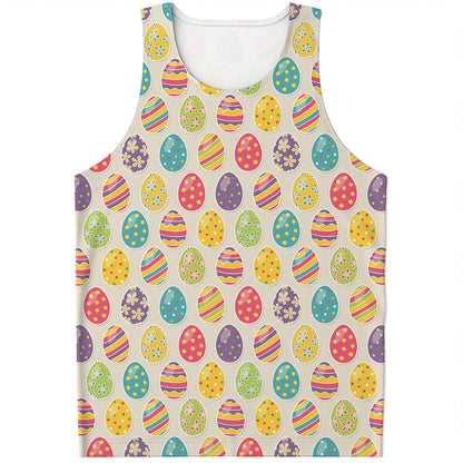 Colorful Cute Easter Eggs Pattern Print Men's Tank Top