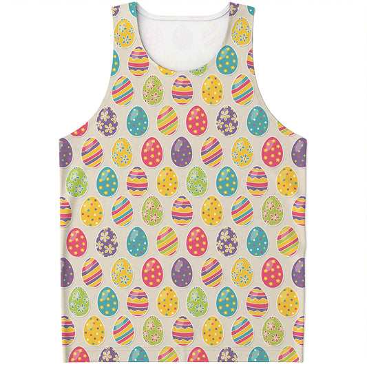 Colorful Cute Easter Eggs Pattern Print Men's Tank Top