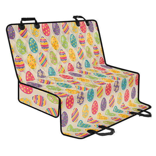 Colorful Cute Easter Eggs Pattern Print Pet Car Back Seat Cover