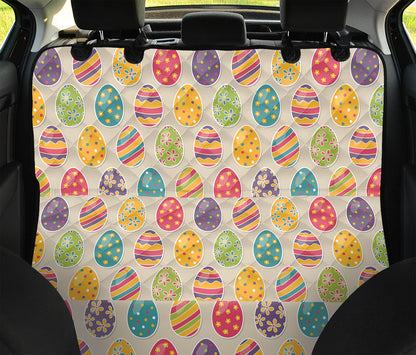 Colorful Cute Easter Eggs Pattern Print Pet Car Back Seat Cover