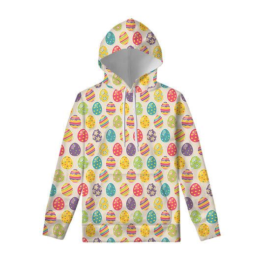Colorful Cute Easter Eggs Pattern Print Pullover Hoodie