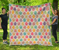 Colorful Cute Easter Eggs Pattern Print Quilt