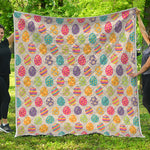 Colorful Cute Easter Eggs Pattern Print Quilt