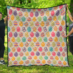 Colorful Cute Easter Eggs Pattern Print Quilt
