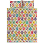 Colorful Cute Easter Eggs Pattern Print Quilt Bed Set
