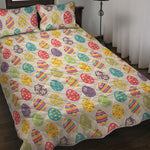 Colorful Cute Easter Eggs Pattern Print Quilt Bed Set