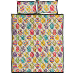 Colorful Cute Easter Eggs Pattern Print Quilt Bed Set