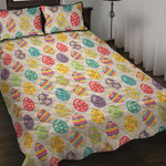 Colorful Cute Easter Eggs Pattern Print Quilt Bed Set
