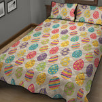 Colorful Cute Easter Eggs Pattern Print Quilt Bed Set