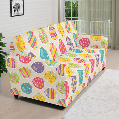 Colorful Cute Easter Eggs Pattern Print Sofa Cover