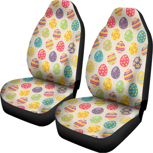 Colorful Cute Easter Eggs Pattern Print Universal Fit Car Seat Covers