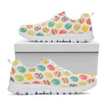 Colorful Cute Easter Eggs Pattern Print White Running Shoes